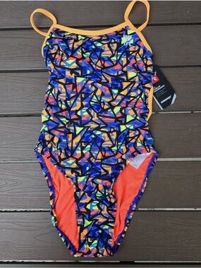 TYR Durafast One Women's Orange Costa Mesa Trinityfit 1 PC Swim Sz 30 NWT